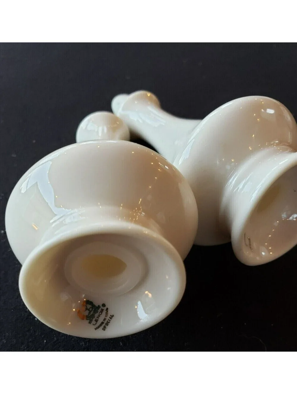 Lenox Special Salt and Pepper Shakers Cream Tall Fine Bone China Made in USA